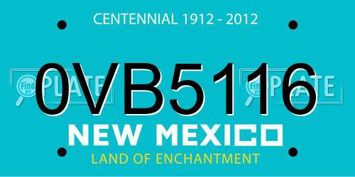 0VB5116 New Mexico License Plate