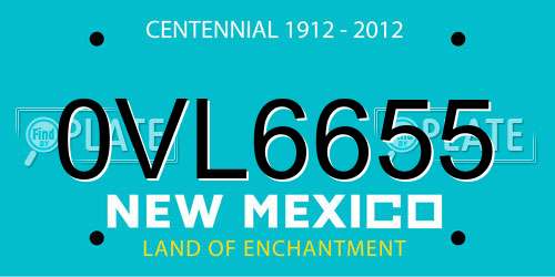 0VL6655 New Mexico License Plate