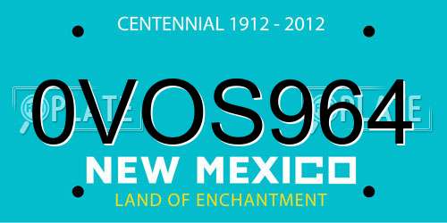 0VOS964 New Mexico License Plate