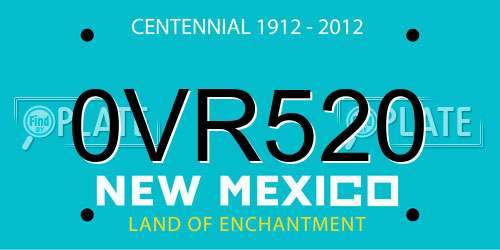 0VR520 New Mexico License Plate