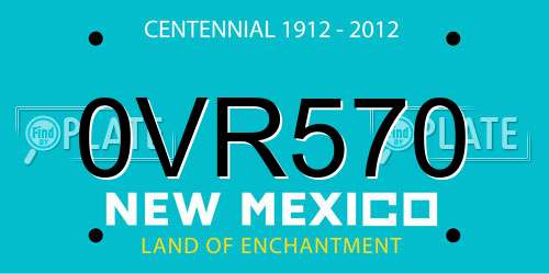 0VR570 New Mexico License Plate