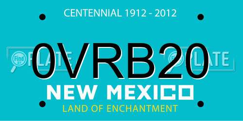 0VRB20 New Mexico License Plate