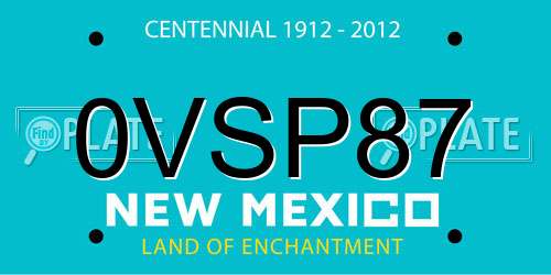 0VSP87 New Mexico License Plate