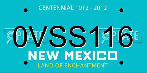 0VSS116 New Mexico License Plate