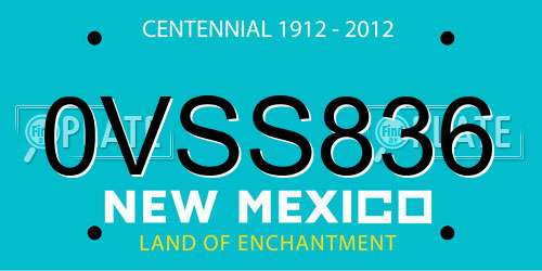0VSS836 New Mexico License Plate