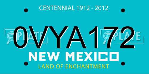 0VYA172 New Mexico License Plate