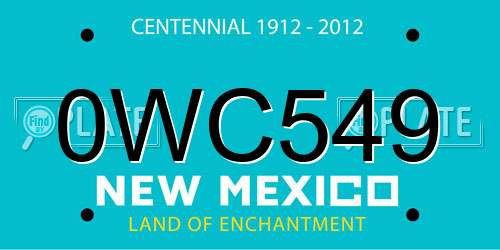 0WC549 New Mexico License Plate