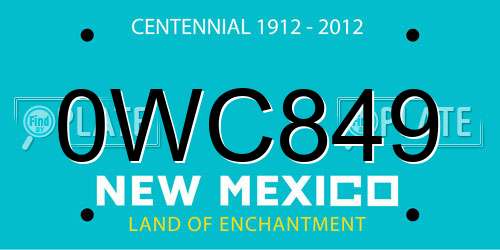 0WC849 New Mexico License Plate