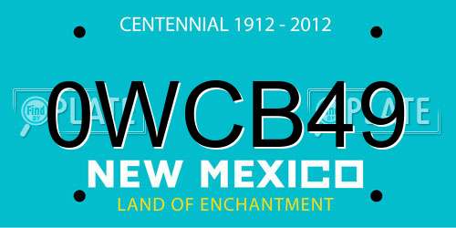 0WCB49 New Mexico License Plate