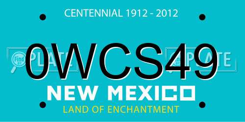 0WCS49 New Mexico License Plate