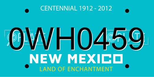 0WH0459 New Mexico License Plate