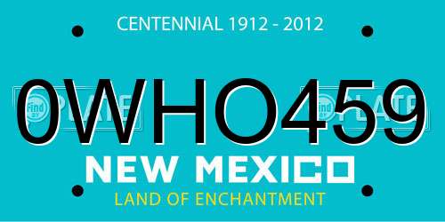 0WHO459 New Mexico License Plate