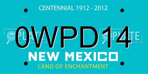 0WPD14 New Mexico License Plate