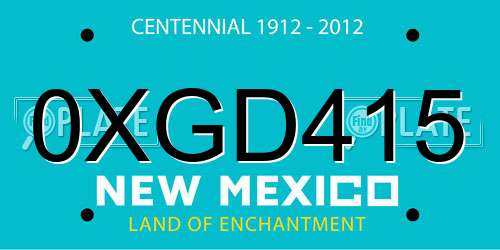 0XGD415 New Mexico License Plate