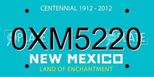 0XM5220 New Mexico License Plate