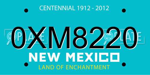 0XM8220 New Mexico License Plate