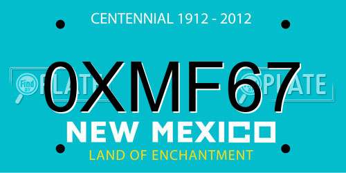 0XMF67 New Mexico License Plate