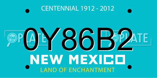 0Y86B2 New Mexico License Plate