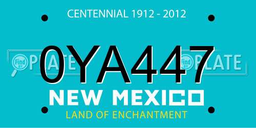 0YA447 New Mexico License Plate