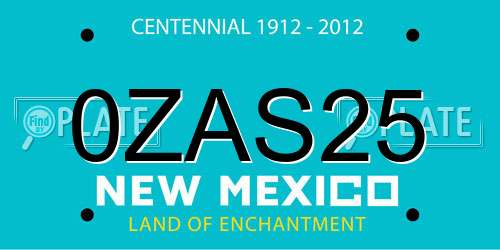 0ZAS25 New Mexico License Plate