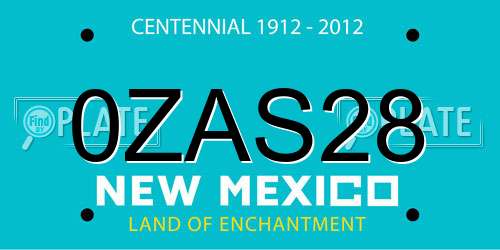 0ZAS28 New Mexico License Plate