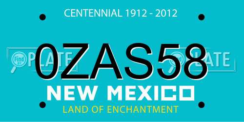 0ZAS58 New Mexico License Plate