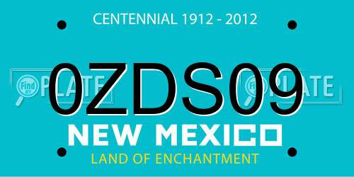 0ZDS09 New Mexico License Plate