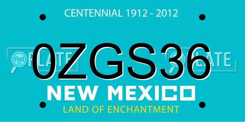 0ZGS36 New Mexico License Plate