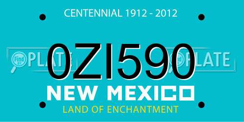 0ZI590 New Mexico License Plate