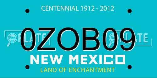 0ZOB09 New Mexico License Plate