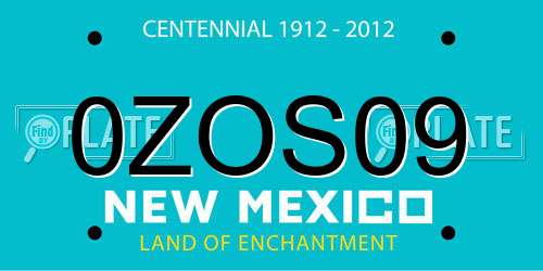 0ZOS09 New Mexico License Plate