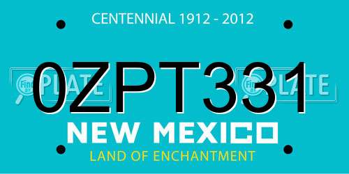 0ZPT331 New Mexico License Plate