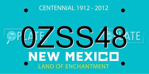 0ZSS48 New Mexico License Plate