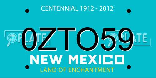 0ZTO59 New Mexico License Plate