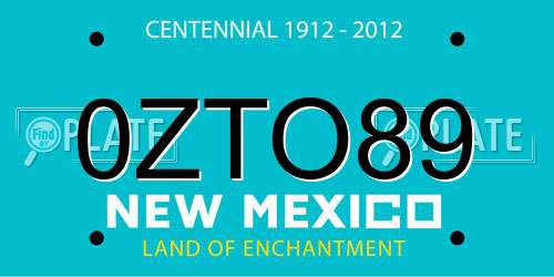 0ZTO89 New Mexico License Plate