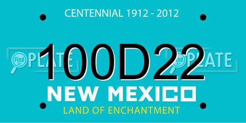 100D22 New Mexico License Plate