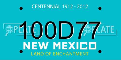 100D77 New Mexico License Plate
