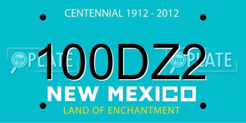 100DZ2 New Mexico License Plate