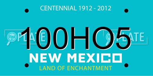 100HO5 New Mexico License Plate