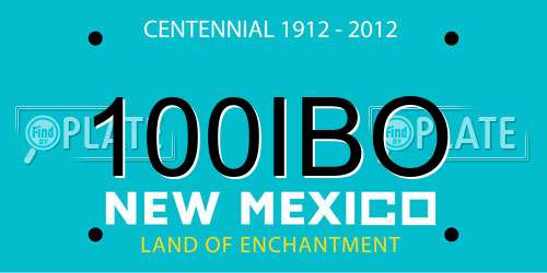 100IBO New Mexico License Plate