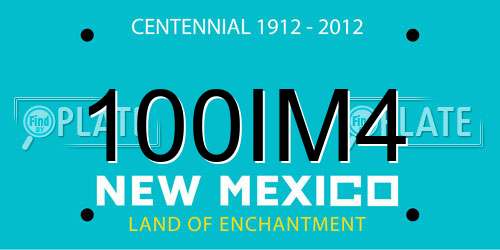 100IM4 New Mexico License Plate