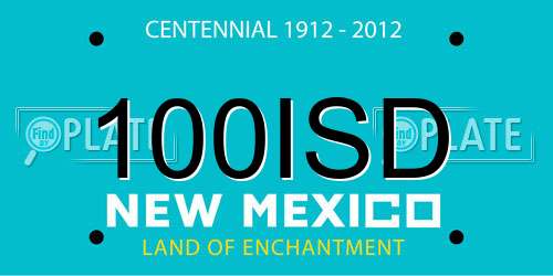 100ISD New Mexico License Plate