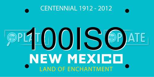 100ISO New Mexico License Plate