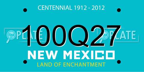 100Q27 New Mexico License Plate