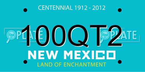 100QT2 New Mexico License Plate