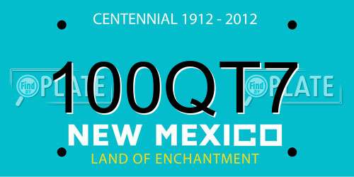 100QT7 New Mexico License Plate
