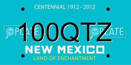 100QTZ New Mexico License Plate