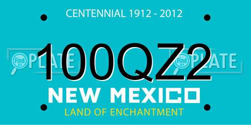 100QZ2 New Mexico License Plate
