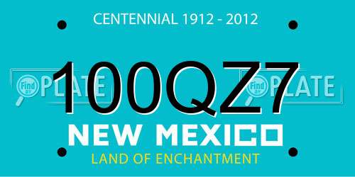 100QZ7 New Mexico License Plate