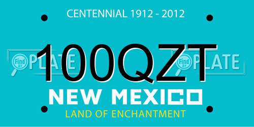 100QZT New Mexico License Plate